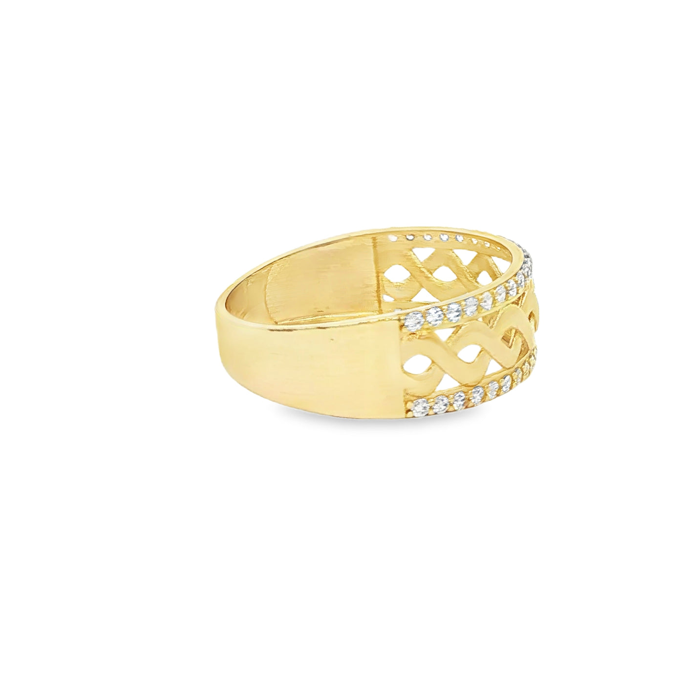 14 KARAT RING SIZE 10.75 WEIGHT: 3G : 7.6MM CZ MON