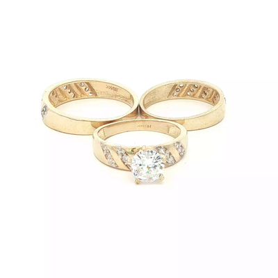 14 KARAT RING SIZE 10 WEIGHT: 3.8G : 5.3MM CZ 5 SL
