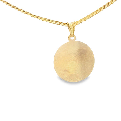 PENDANT 14K 2.0G JESUS ROUND DC JESUS ROUND 3TONE