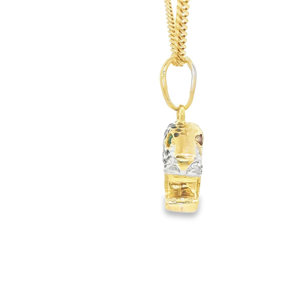 18 KARAT CHARM WEIGHT: 7.2G : SPOTTED PANTHER HEAD