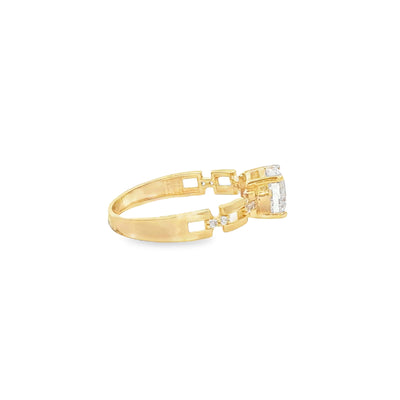 14 KARAT RING SIZE 7 WEIGHT: 2.0G : 3.2MM CZ SOLIT