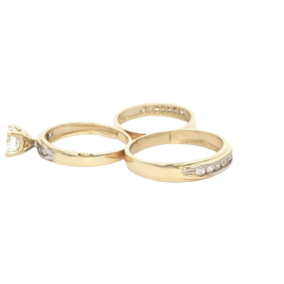 14 KARAT RING SIZE 10 WEIGHT: 2.7G : 3.6MM CZ SING