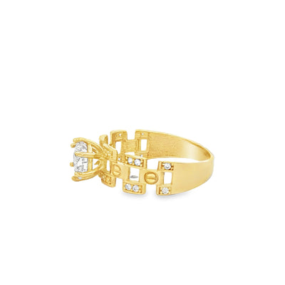 14 KARAT RING SIZE 7.25 WEIGHT: 2.6G : 5.9MM CZ SO
