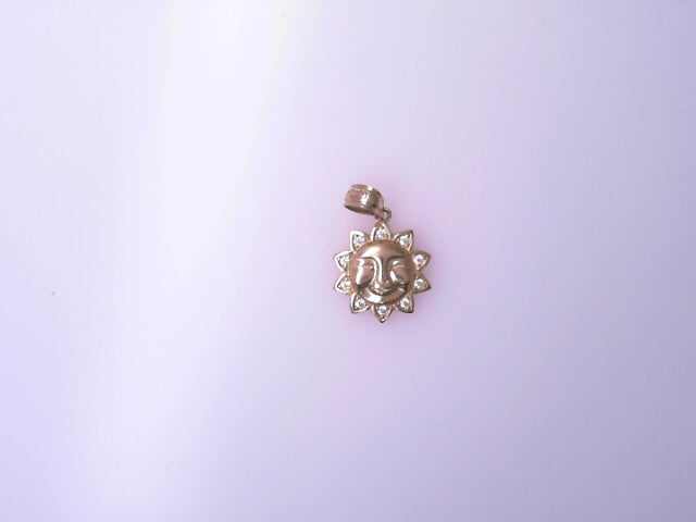 14K PENDANT  1.4G SUN CZ HAPPY SUN