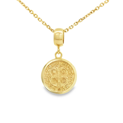 PENDANT 14KP SAINT BENEDITO SMALL ROUND