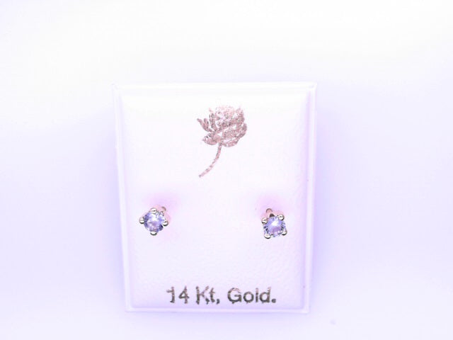 14 KARAT STUD EARRINGS WEIGHT: 0.8G : 5MM CZ CLEAR