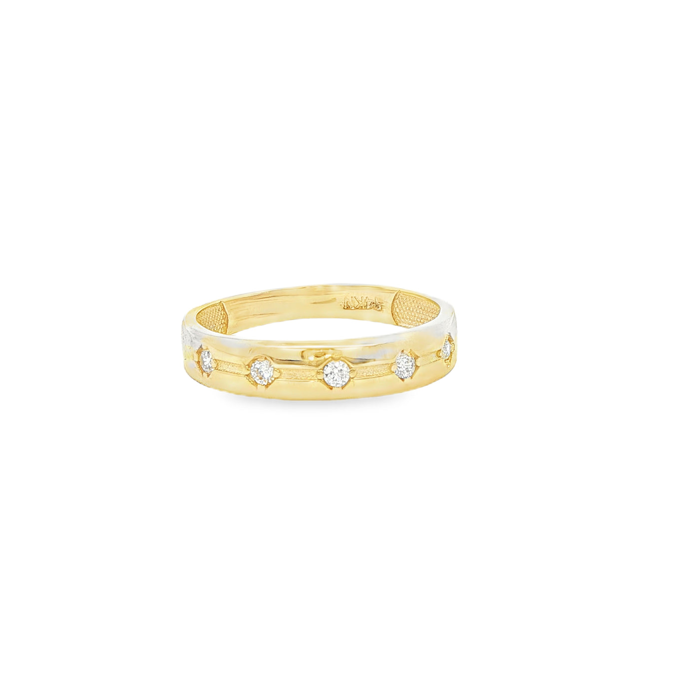 KARAT RING SIZE 7.5 WEIGHT: 1.5G : 3.4MM CZ 5 DOT