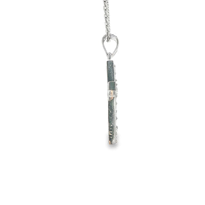 14K PENDENT WHITE  CROSS CZ
