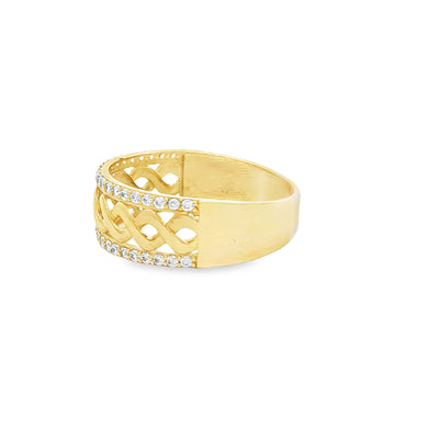 14 KARAT RING SIZE 10.75 WEIGHT: 3G : 7.6MM CZ MON