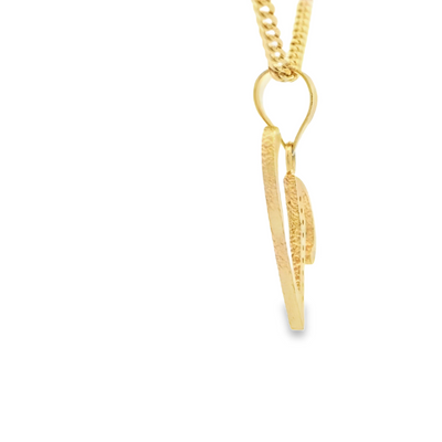 PENDANT 14K Letter V CZ Italian