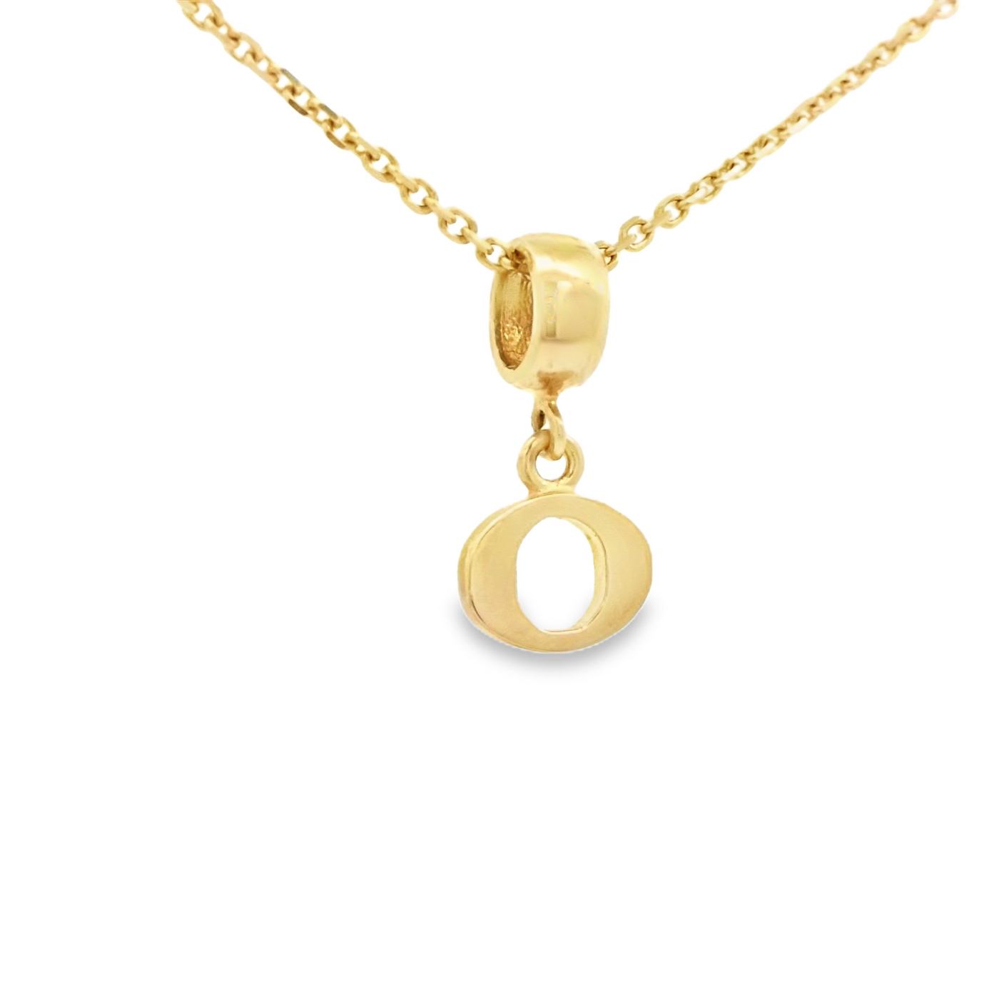 PENDANT 14K O Letter TINY BailRing