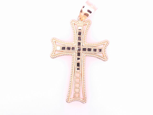 14 KARAT DIAMOND CUT CHARM WEIGHT: 2.3G : DC CROSS