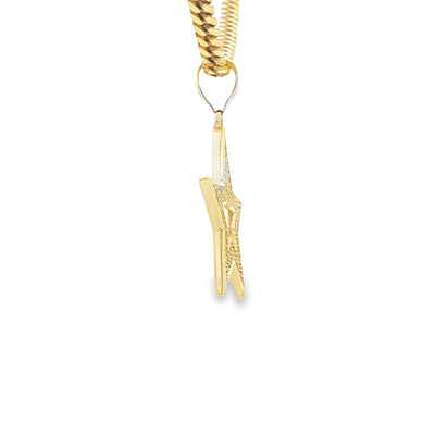 PENDANT 14K 2.6G STAR CZ STAR NEGATIVE CENTER