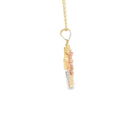 PENDANT 14K 2.2G CARAVACA CROSS 3TONE