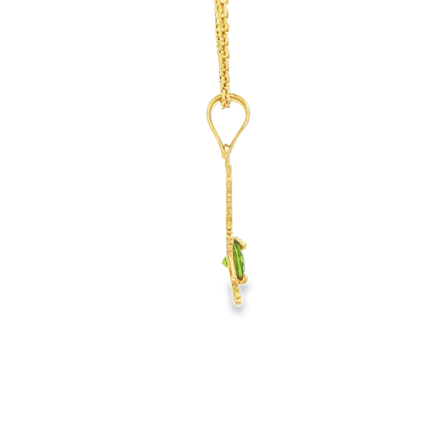 PENDANT 14KP BOY CZ LIGHT GREEN BELLY BOY