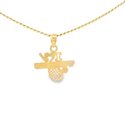PENDANT 14KP PENDANT I LOVE TENNIS