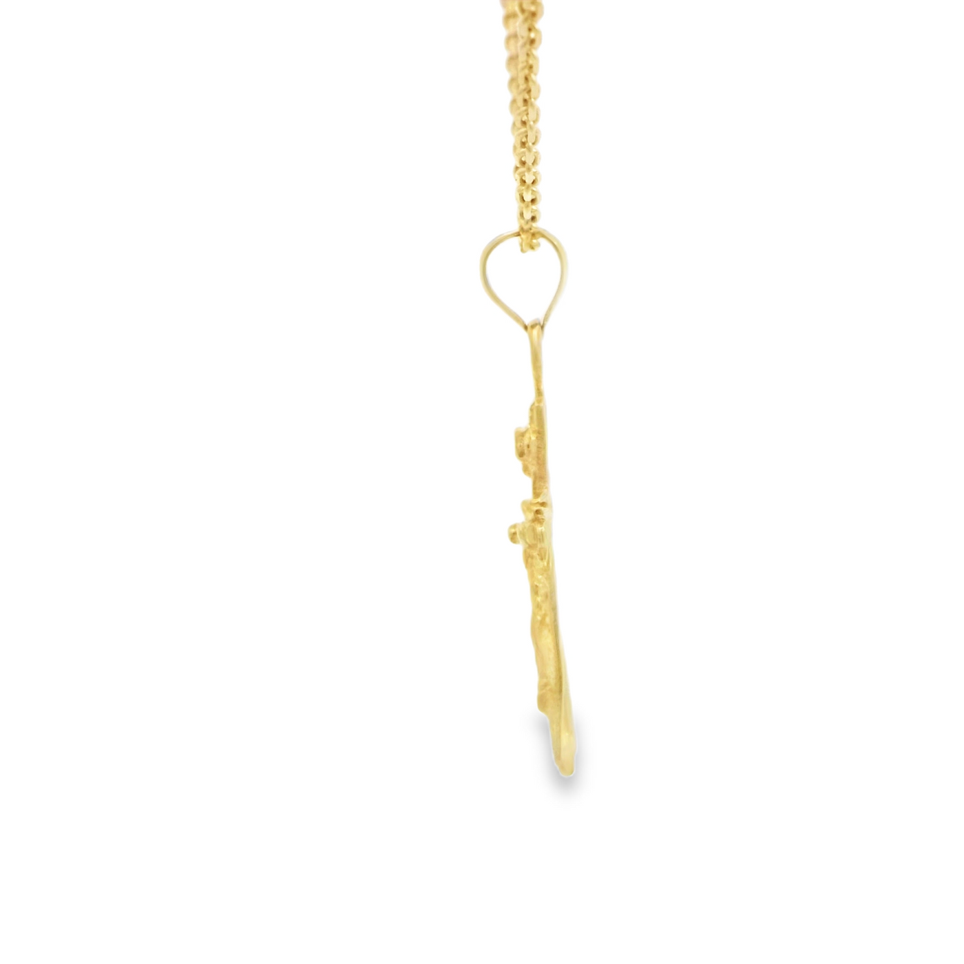 14 KARAT CHARM CRUCIFIX DC LINE MILIGRAIN POINTED END