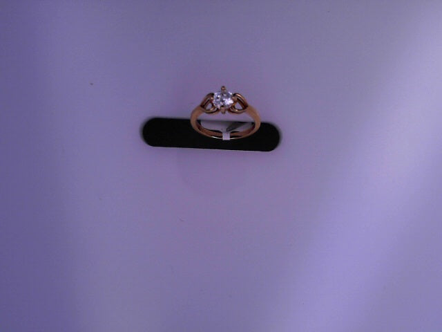 14KR 0.9G #0 KID RING CZ HEART SHANK 4PRONG