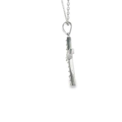14K PENDENT WHITE  CROSS CZ