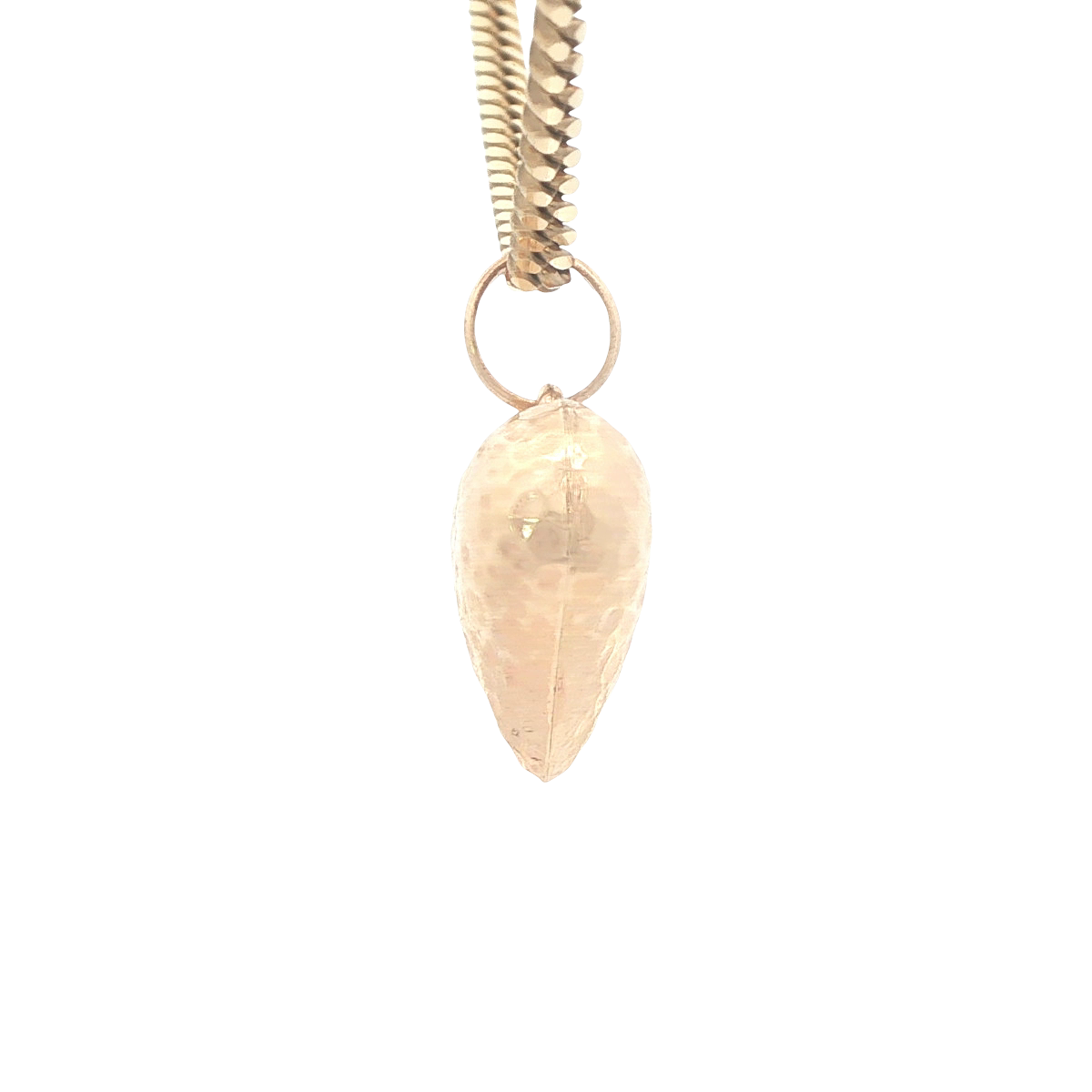 PENDANT 14KP 2.4G PUFF HEART HAMMERED