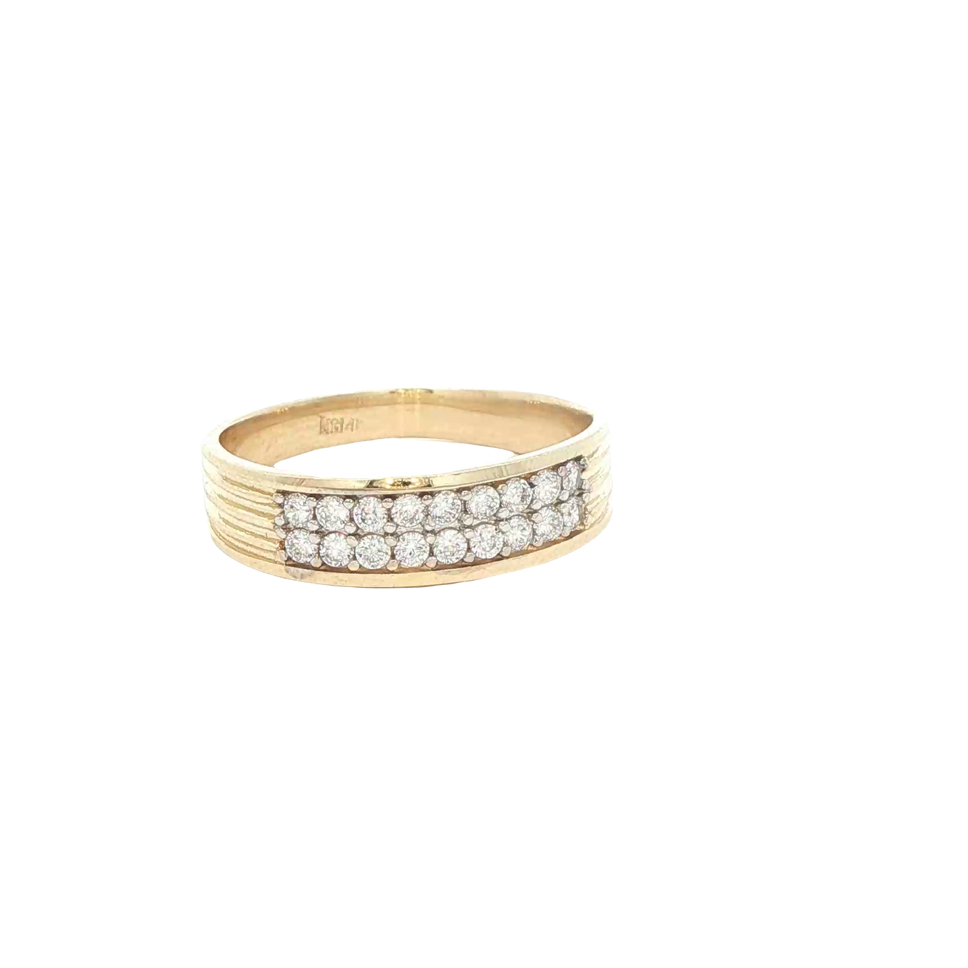 14 KARAT RING SIZE 10 WEIGHT: 3.9G : 5.7MM CZ 2 RO
