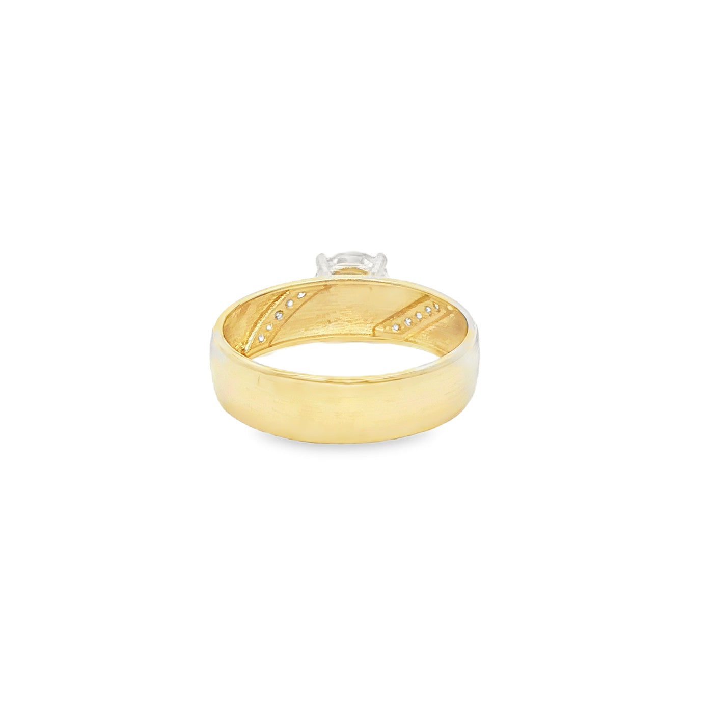 14 KARAT RING SIZE 7.25 WEIGHT: 2.6G : 5MM CZ SOLI