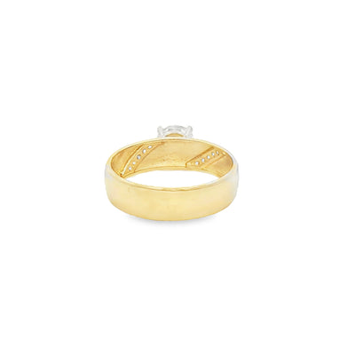14 KARAT RING SIZE 7.25 WEIGHT: 2.6G : 5MM CZ SOLI