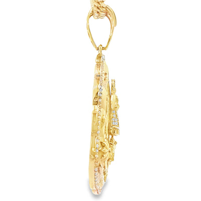 14KP 36.7G CARIDAD CZ CARIDAD DE COBRE LARGE