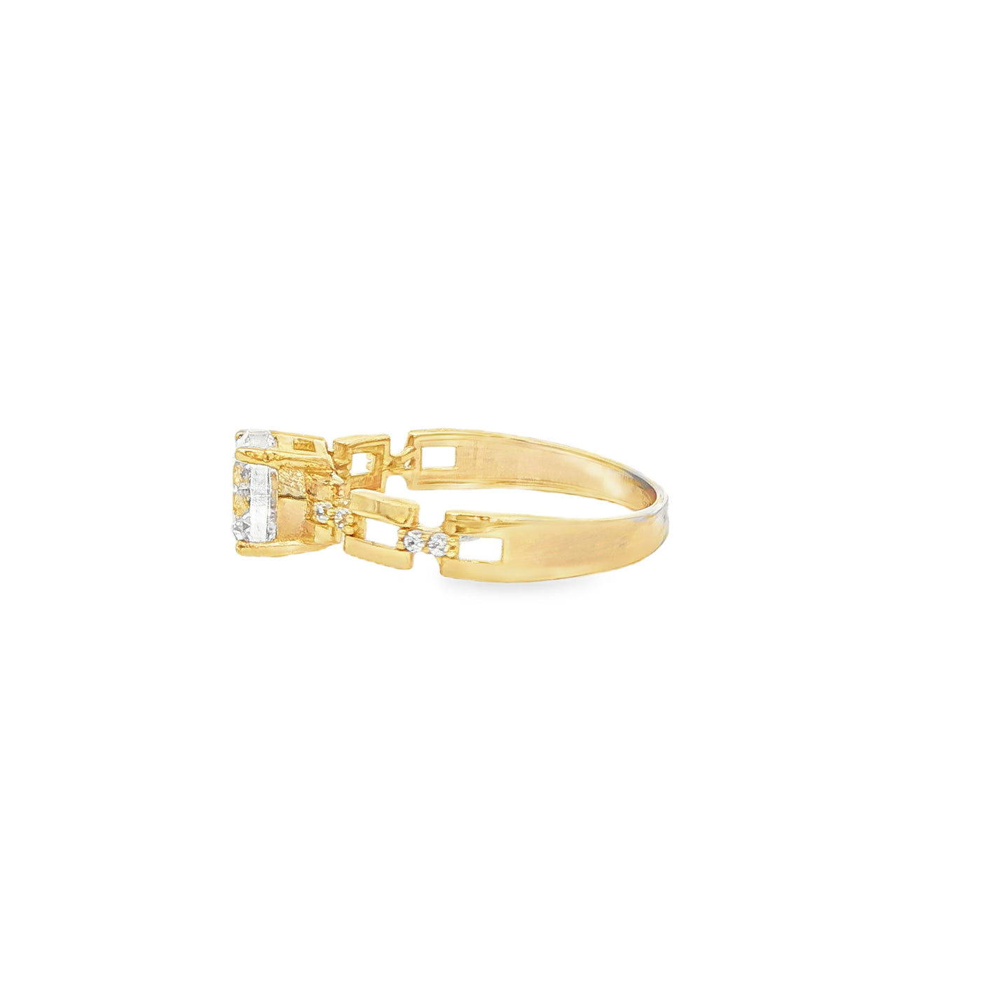 14 KARAT RING SIZE 7 WEIGHT: 2.0G : 3.2MM CZ SOLIT