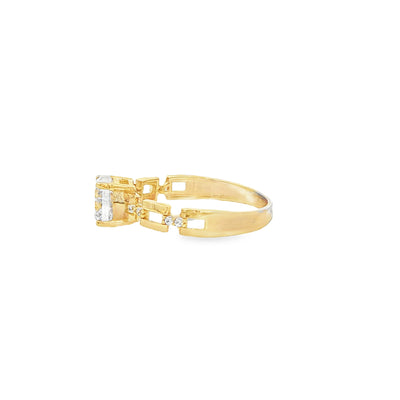 14 KARAT RING SIZE 7 WEIGHT: 2.0G : 3.2MM CZ SOLIT
