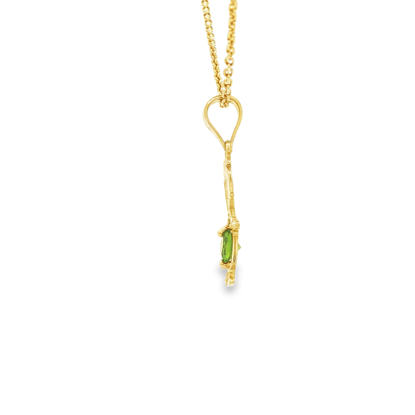 PENDANT 14KP BOY CZ LIGHT GREEN BELLY BOY
