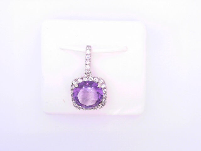14 KARAT CHARM WEIGHT: 2.4G : CZ PURPLE ROUND STON