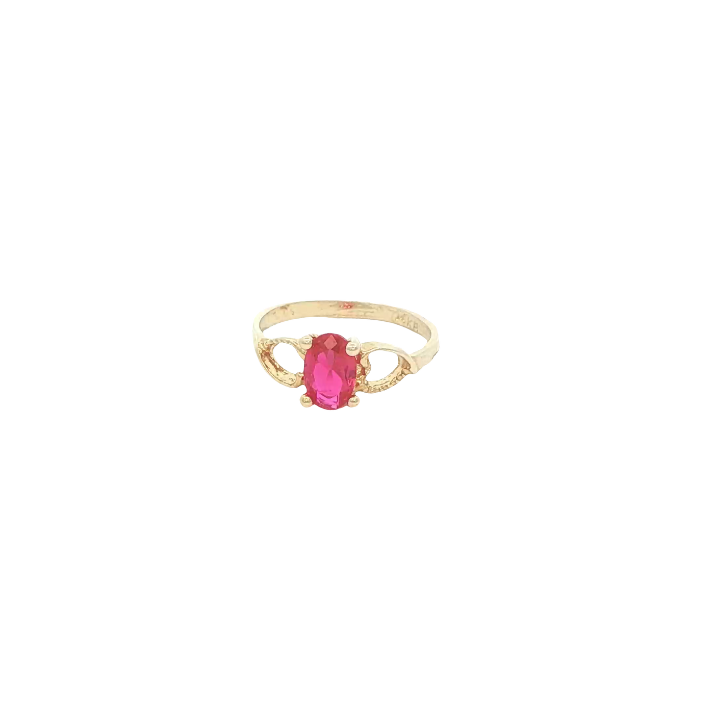 14 KARAT RING SIZE 1.75 WEIGHT: 0.9G : CZ RED OVEK