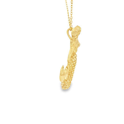 PENDANT 14K 3.2G MERMAID SATIN FINISH BEADED BODY