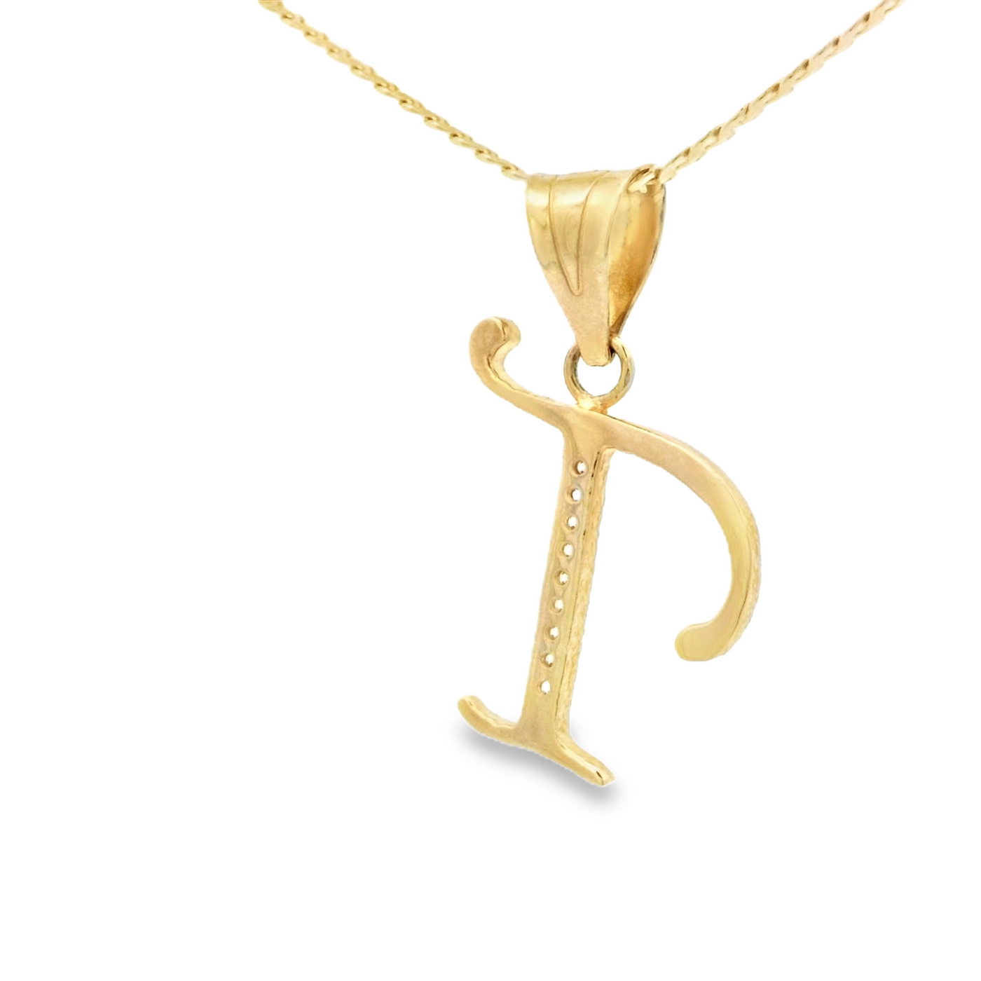 PENDANT 14KP LTR T CZ LETTER T