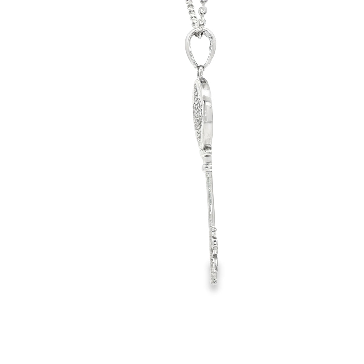 PENDANT 14K W Key 2.1g Love