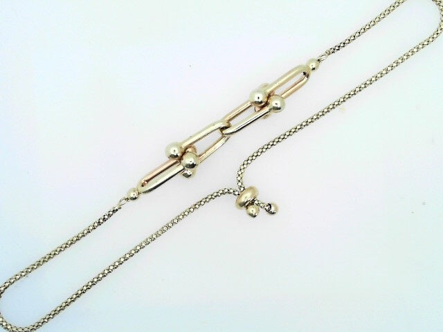 14 KARAT BRACELET WEIGHT: 4.6G : BOLO BARBELL ADJU