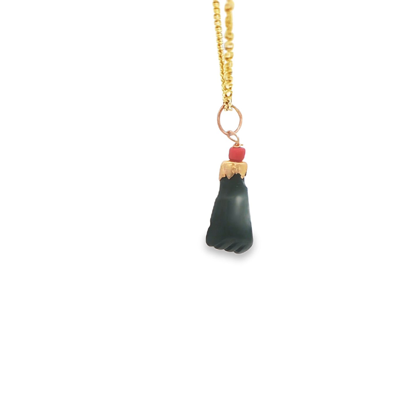 14K Azabache Hand Coral 12mm