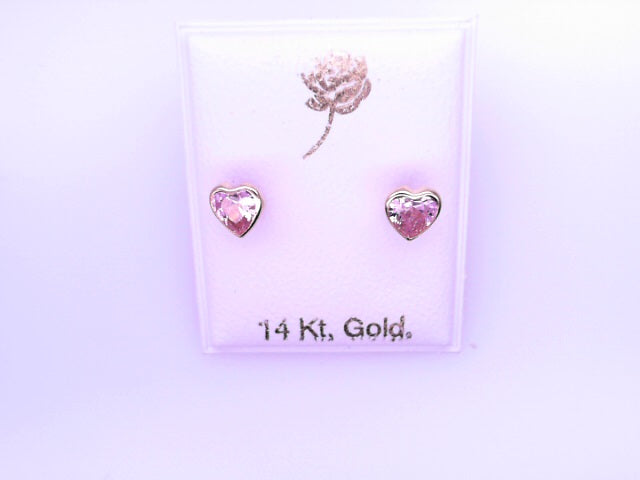 14 KARAT STUD EARRINGS WEIGHT: 0.7G : 5MM CZ CLEAR