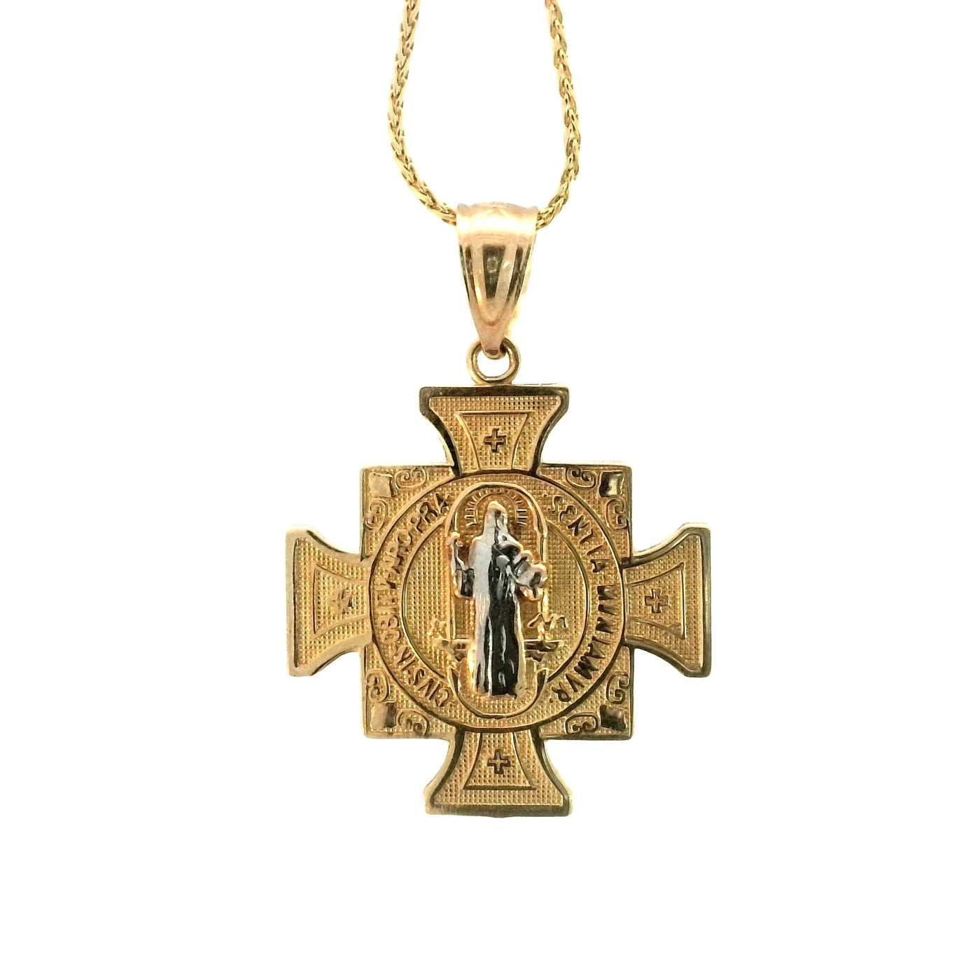 PENDENT14KP 1.9G SAINT SAINT BENEDICT CROSS MEDAL