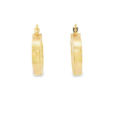 14 KARAT SMALL HOOP EARRINGS 18MM CHUBBY ROUND
