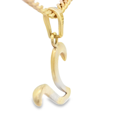 PENDANT 14K LETTER V V SCRIPT LETTER POLISHED