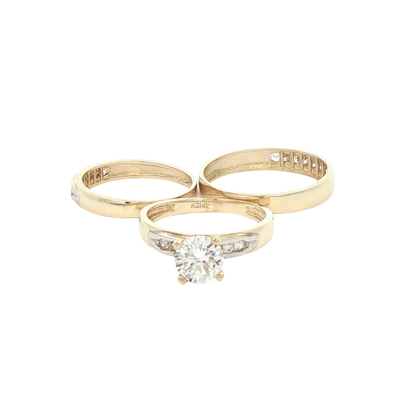 14 KARAT RING SIZE 7 WEIGHT: 2.1G : 3.4MM CZ SINGL