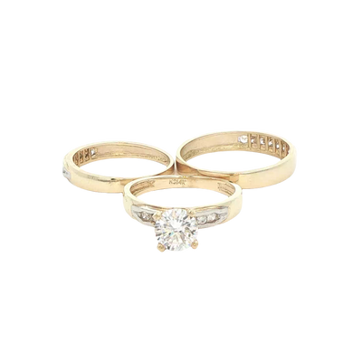 14 KARAT RING SIZE 7 WEIGHT: 2.1G : 3.4MM CZ SINGL