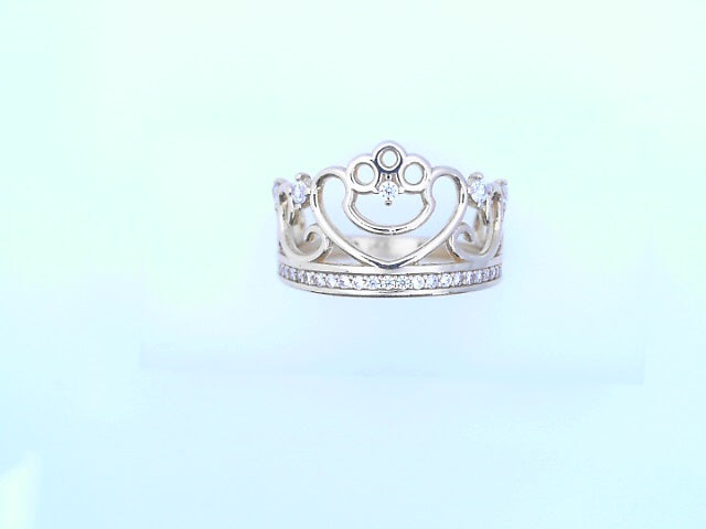 14 KARAT RING SIZE 8 WEIGHT: 3.6G
CZ CROWN ROUND