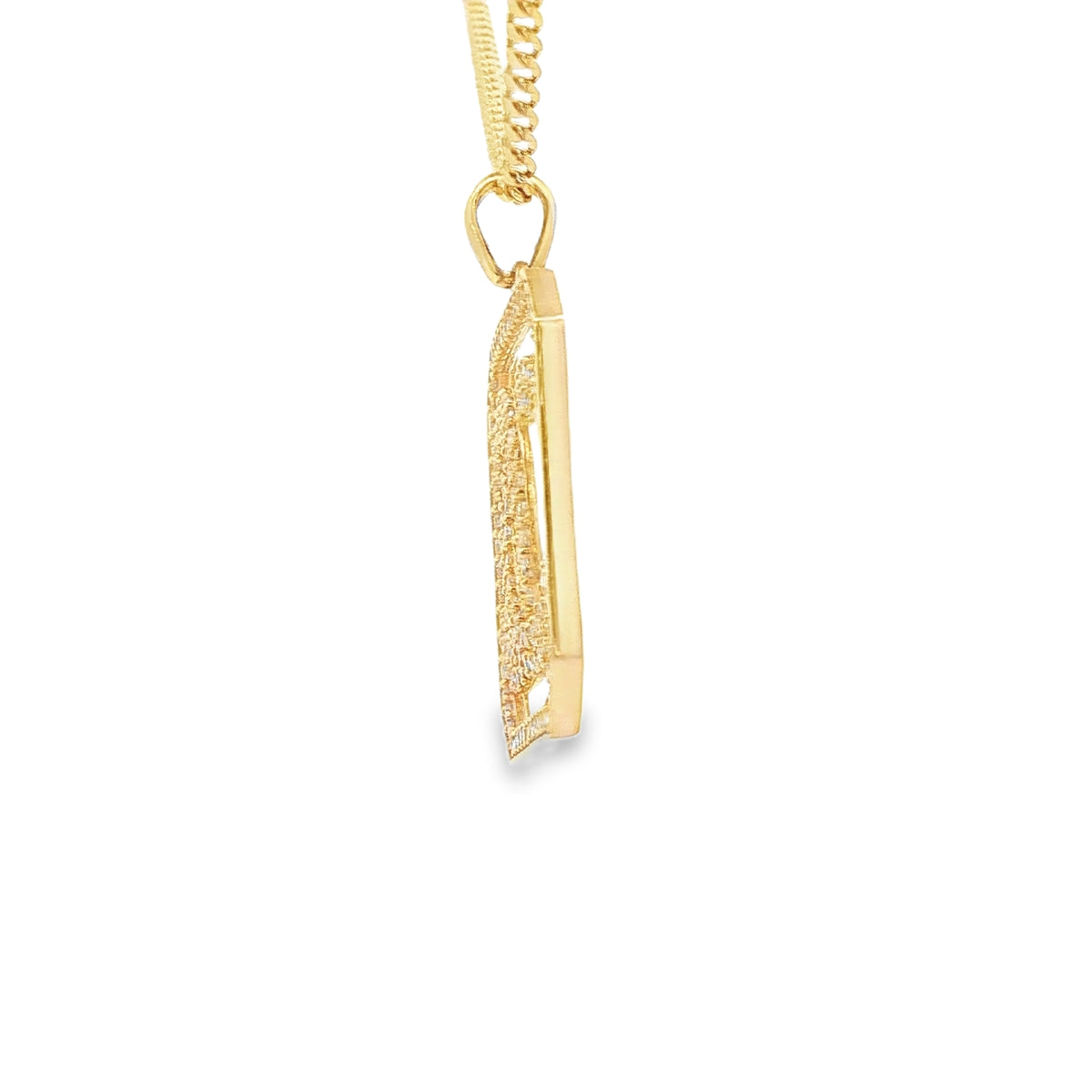 PENDANT 14KP 3.8G STYLE CHANEL CZ SQUARE NEGATIVE