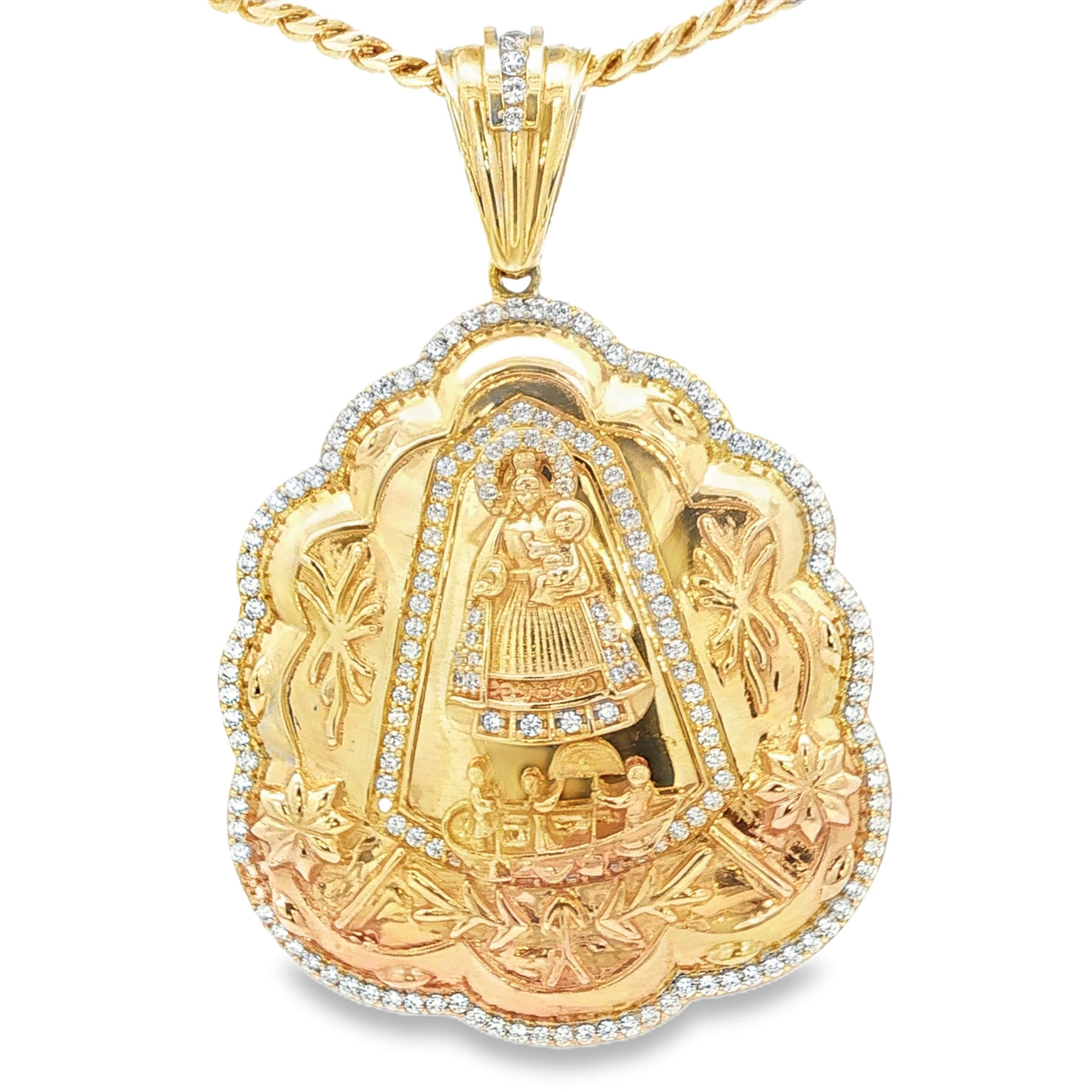 14KP 36.7G CARIDAD CZ CARIDAD DE COBRE LARGE