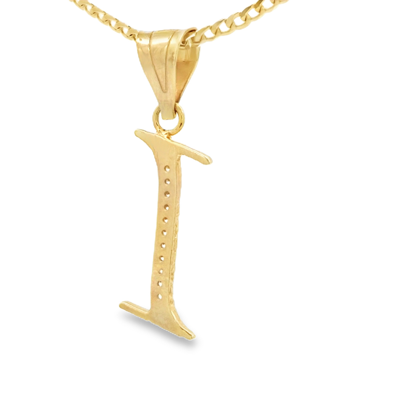 PENDANT 14K LETTER I CZ
