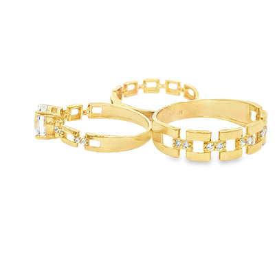 14 KARAT RING SIZE 10 WEIGHT: 2.7G : 5.4MM CZ OPEN