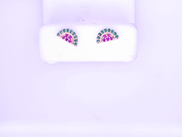 14KE 0.6G WATERMELON 
CZ GREEN RED